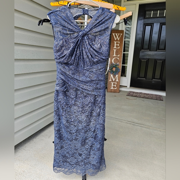 Badgley Mischka Blue Dress, Size 4 - Picture 1 of 6